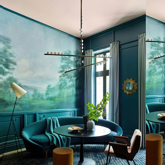 Brass Glass Drop Chandelier-DWHOME