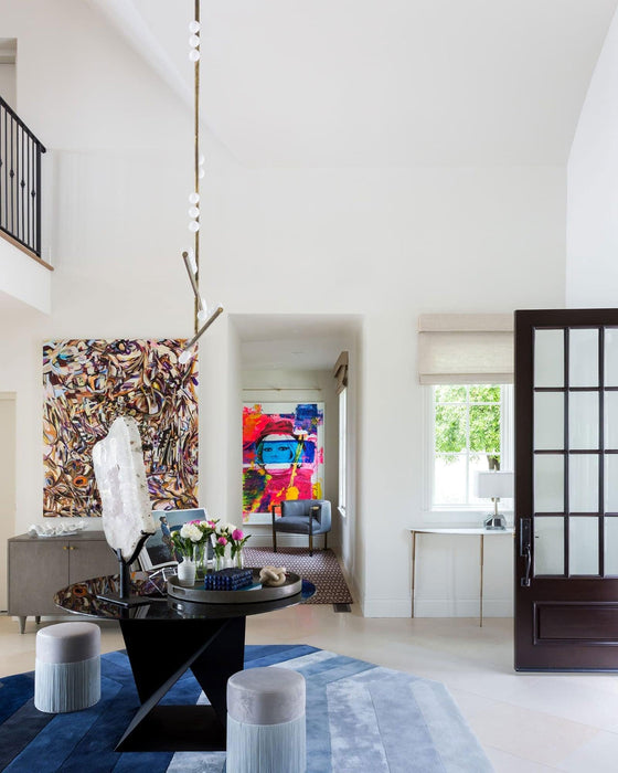 Brass Glass Drop Chandelier-DWHOME