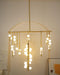 Brass Glass Drop Chandelier-DWHOME