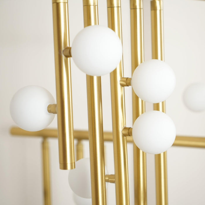Brass Glass Drop Chandelier-DWHOME