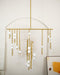 Brass Glass Drop Chandelier-DWHOME