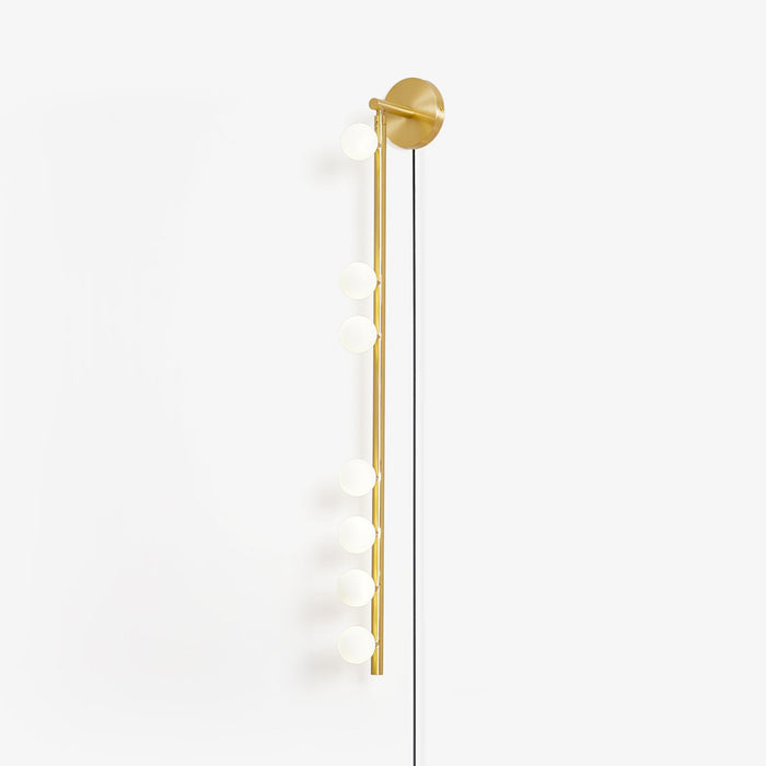 Brass Glass Tube Plug-in Wall Lamp