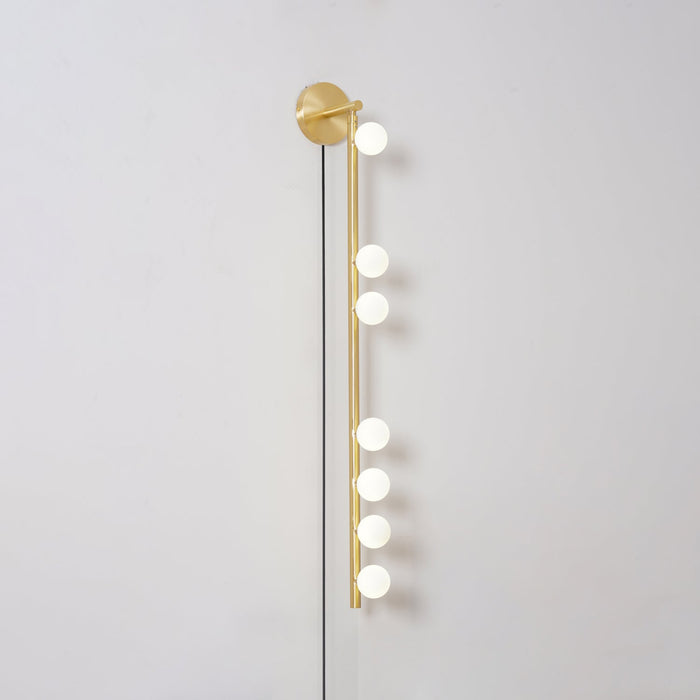 Brass Glass Tube Plug-in Wall Lamp