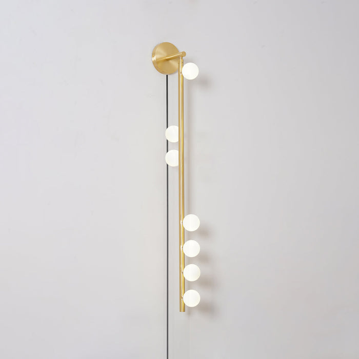 Brass Glass Tube Plug-in Wall Lamp