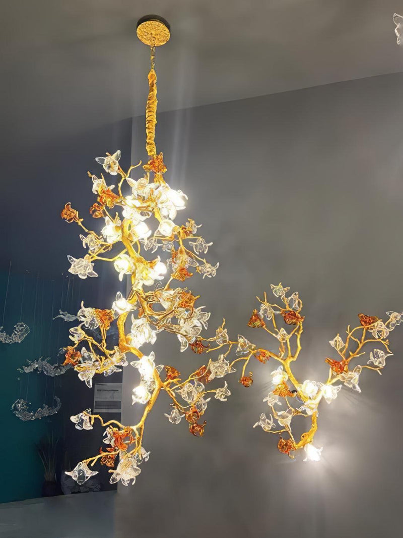 Brass Maple Branch Chandelier-DWHOME
