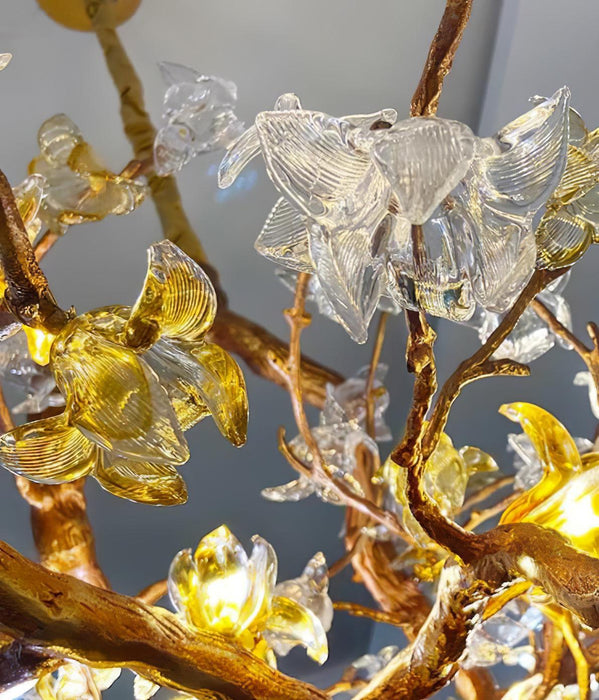 Brass Maple Branch Chandelier.