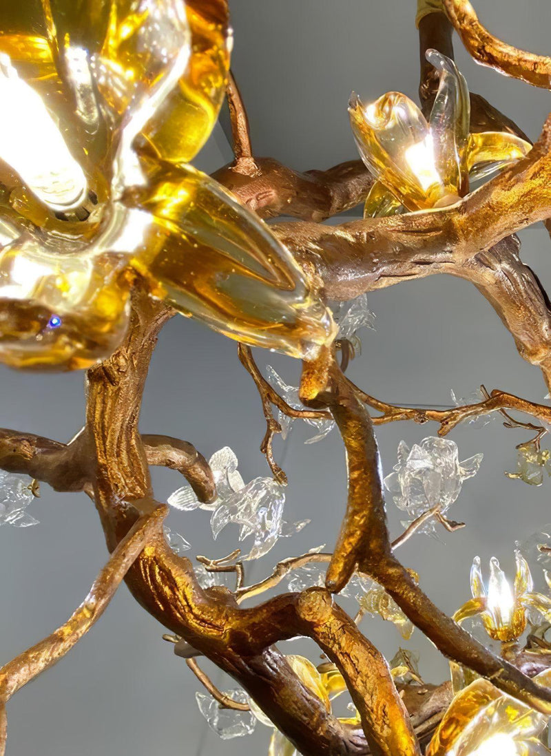 Brass Maple Branch Chandelier-DWHOME