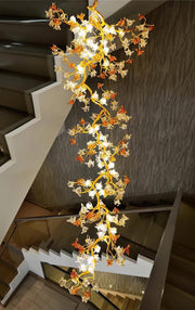 Brass Maple Branch Chandelier-DWHOME