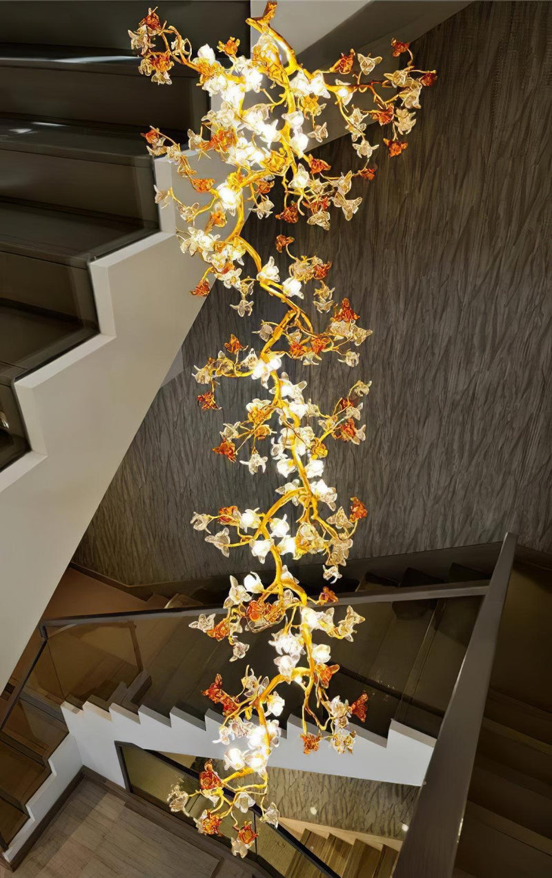 Brass Maple Branch Chandelier-DWHOME