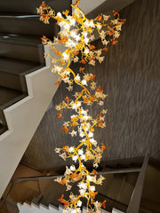 Brass Maple Branch Chandelier-DWHOME