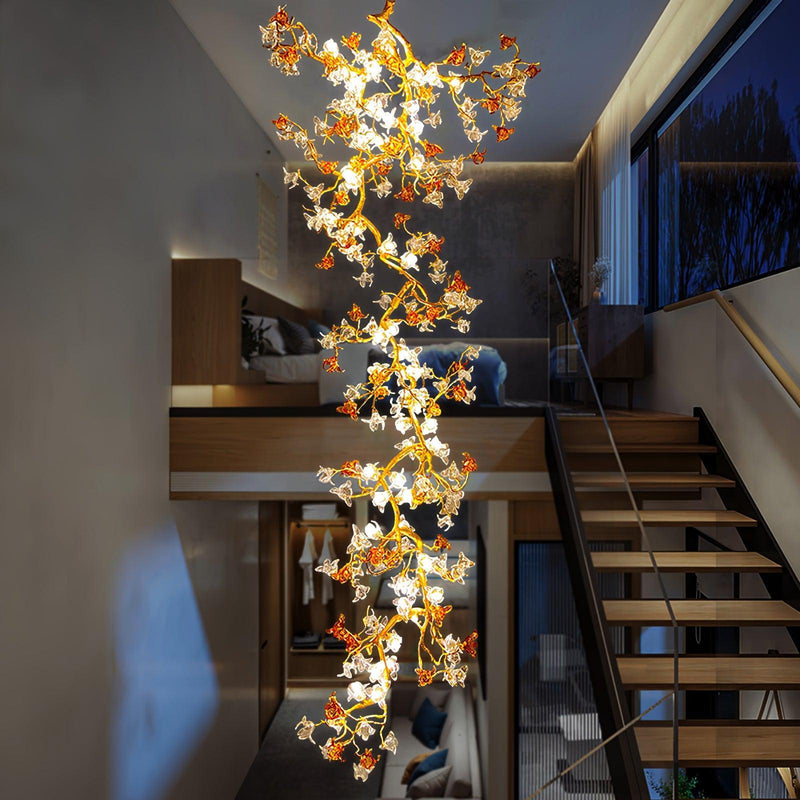 Brass Maple Branch Chandelier-DWHOME