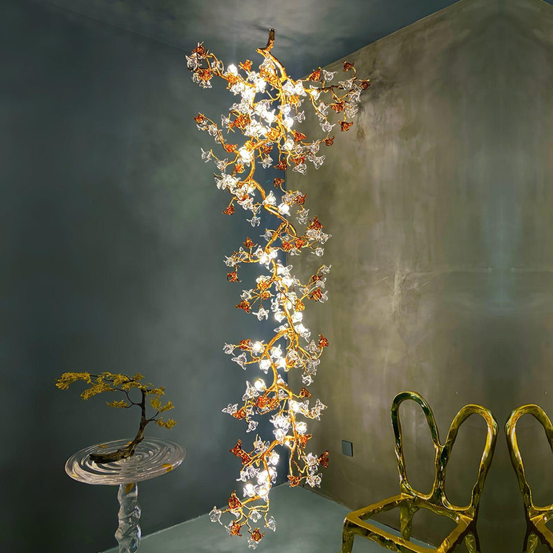 Brass Maple Branch Chandelier-DWHOME