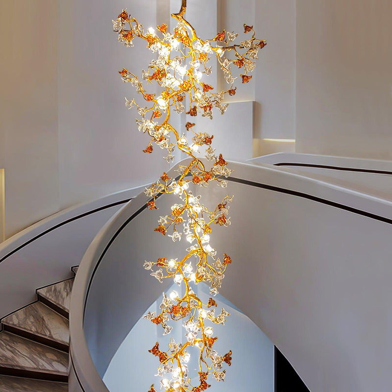 Brass Maple Branch Chandelier-DWHOME