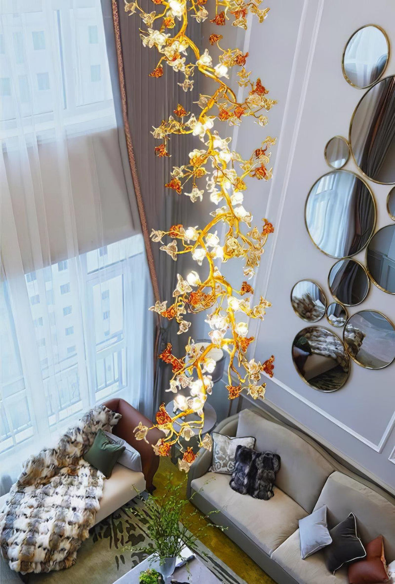 Brass Maple Branch Chandelier-DWHOME