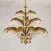 Brass Palm Leaf Crystal Chandelier-DWHOME