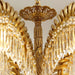Brass Palm Leaf Crystal Chandelier-DWHOME