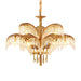 Brass Palm Leaf Crystal Chandelier-DWHOME