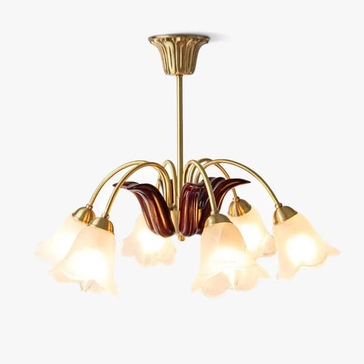 Brass Pastoral Flower Chandelier.