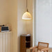 Brass Pleated Ceramic Pendant Lamp.