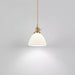 Brass Pleated Ceramic Pendant Lamp.