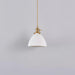 Brass Pleated Ceramic Pendant Lamp.