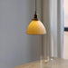 Brass Pleated Ceramic Pendant Lamp.