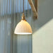 Brass Pleated Ceramic Pendant Lamp.