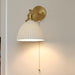 Brass Pleated Ceramic Wall Lamp.