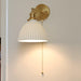 Brass Pleated Ceramic Wall Lamp.