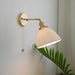 Brass Pleated Ceramic Wall Lamp.