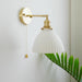 Brass Pleated Ceramic Wall Lamp.