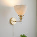 Brass Pleated Ceramic Wall Lamp.