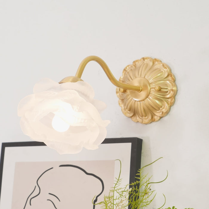 Brass Rose Wall Light.