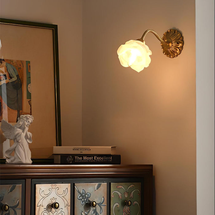 Brass Rose Wall Light-DWHOME