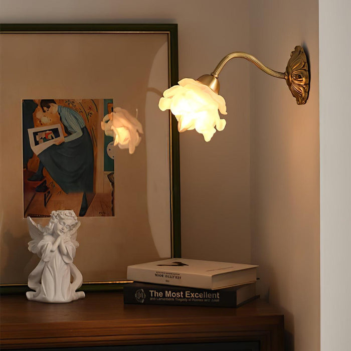 Brass Rose Wall Light-DWHOME