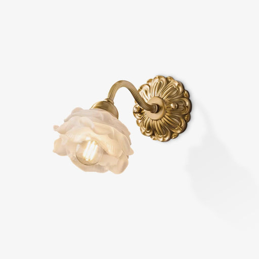 Brass Rose Wall Light.