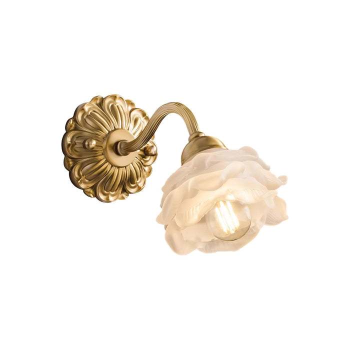 Brass Rose Wall Light.