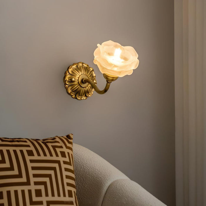 Brass Rose Wall Light-DWHOME