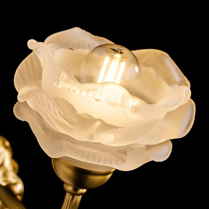 Brass Rose Wall Light.