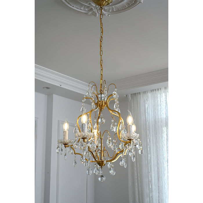 Brass Scrolls Chandelier-DWHOME
