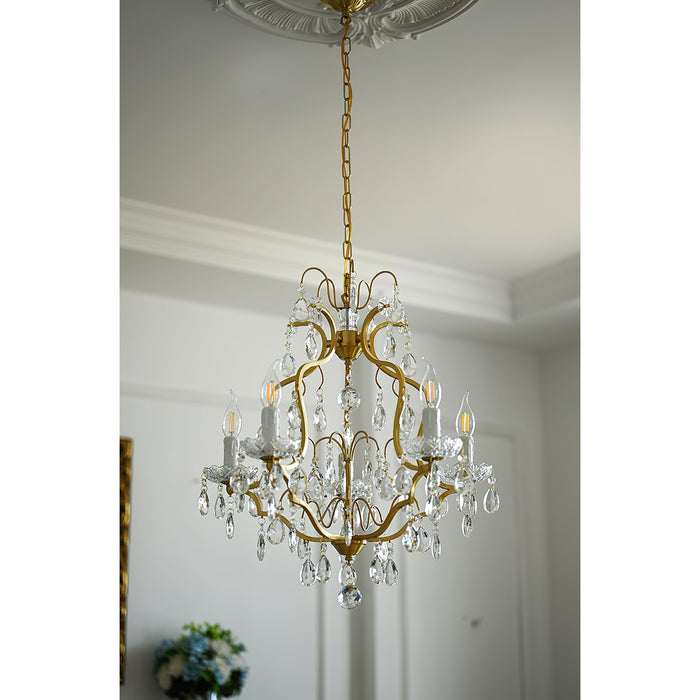 Brass Scrolls Chandelier-DWHOME