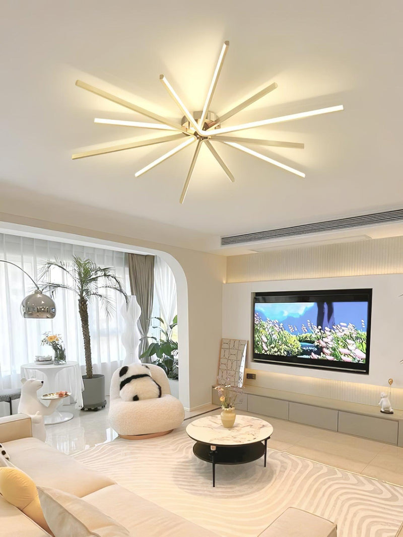 Brass Starbursts Ceiling Lamp-DWHOME