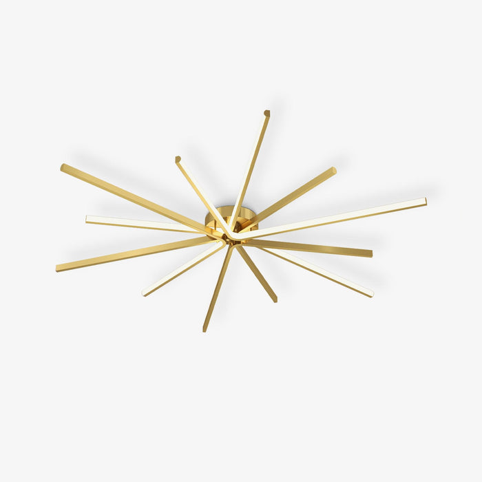 Brass Starbursts Ceiling Lamp.