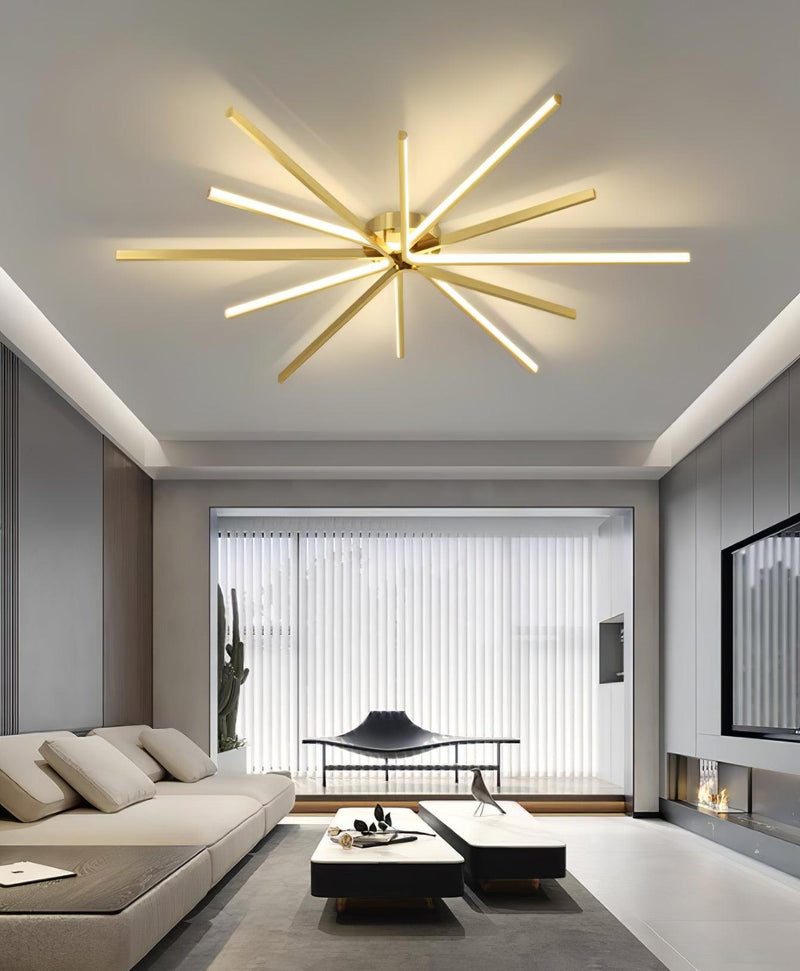 Brass Starbursts Ceiling Lamp-DWHOME