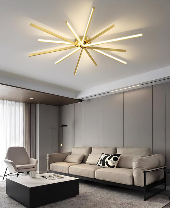 Brass Starbursts Ceiling Lamp - DWHOME