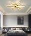 Brass Starbursts Ceiling Lamp.