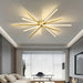 Brass Starbursts Ceiling Lamp.