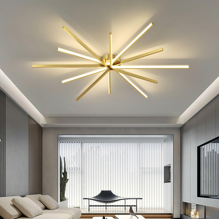 Brass Starbursts Ceiling Lamp - DWHOME