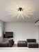 Brass Starbursts Ceiling Lamp.