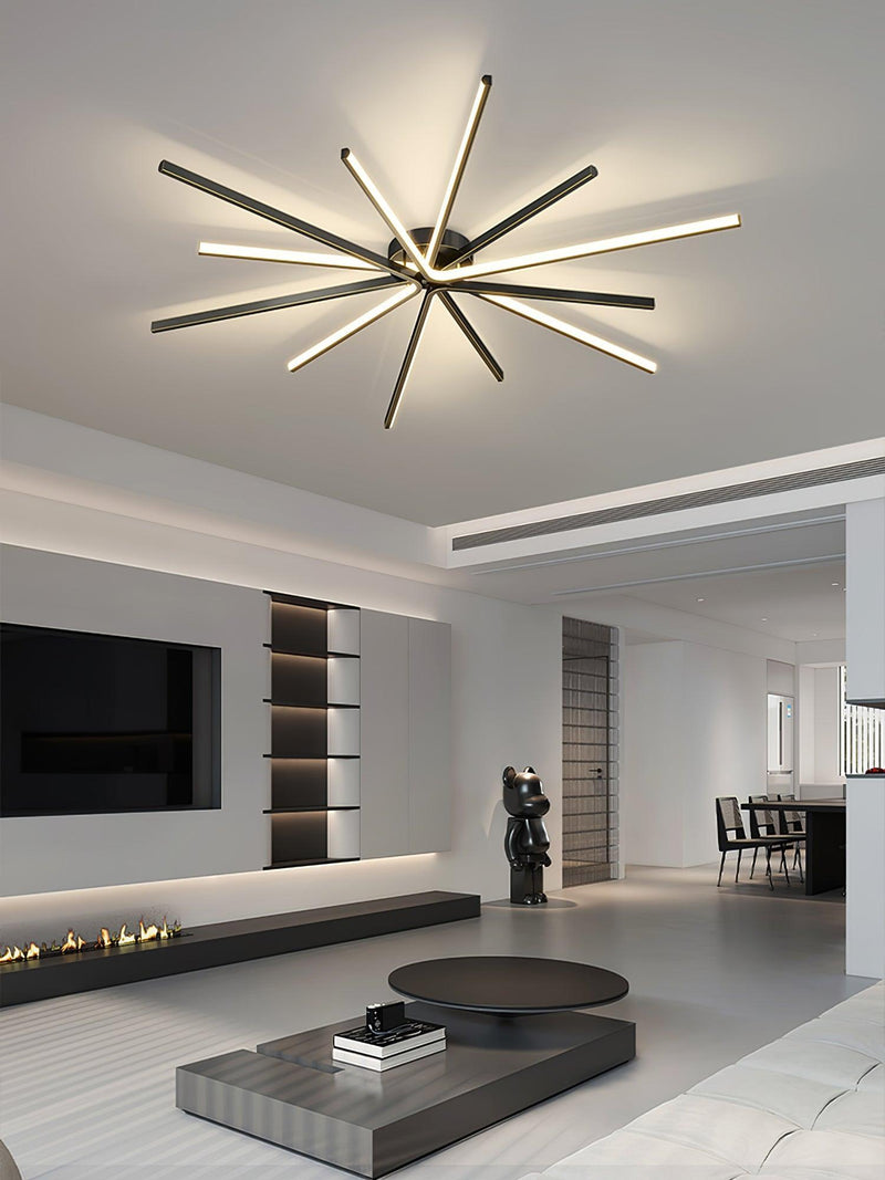 Brass Starbursts Ceiling Lamp-DWHOME